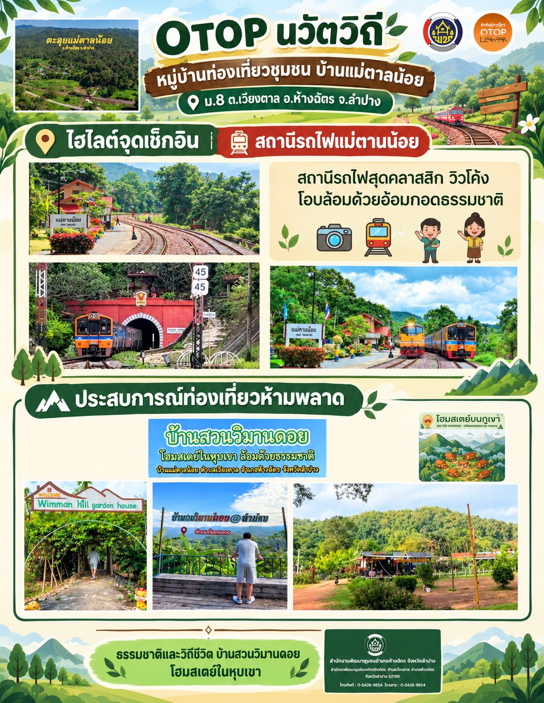 พช.ห้างฉัตร ประชาสัมพันธ์เชิญชวนท่องเที่ยวหมู่บ้าน โอทอปนวัติวิถี